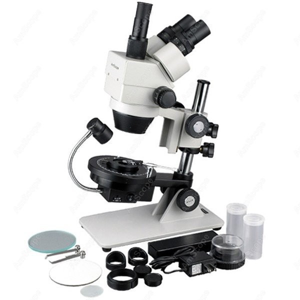 Gem Microscope Jeweler - Mikroskop stereoskopowy trójokularowy AmScope LED zasilany