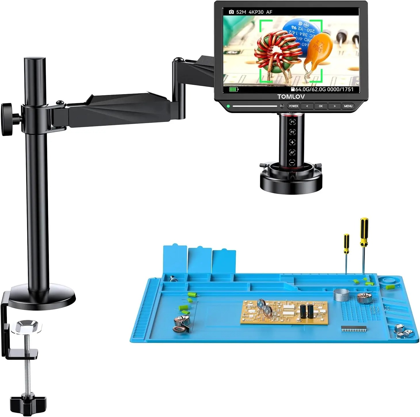 Digital Microscope 4K Hdmi 2000X - TOMLOV 8-calowy cyfrowy mikroskop 4K z