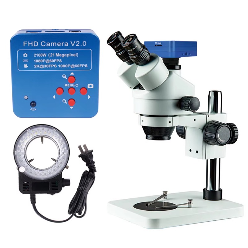 Trinocular Stereo Microscope 7X-45X - Mikroskop binokularny 7X-45X, trójokularowy mikroskop stereoskopowy