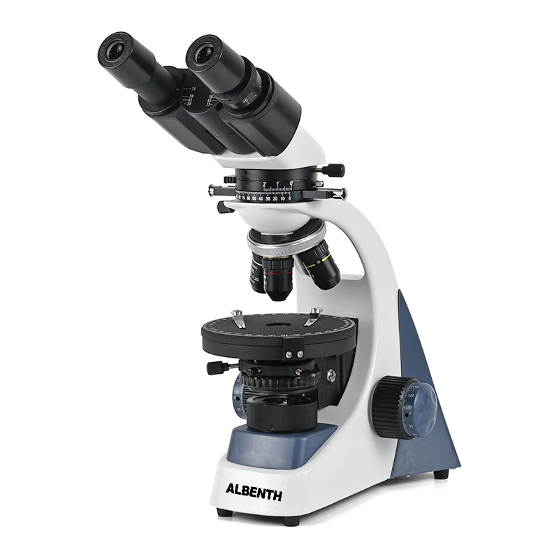 Polarizing Microscope Binocular - Mikroskop polaryzacyjny Albenth 40X 1000X, dwuokularowy