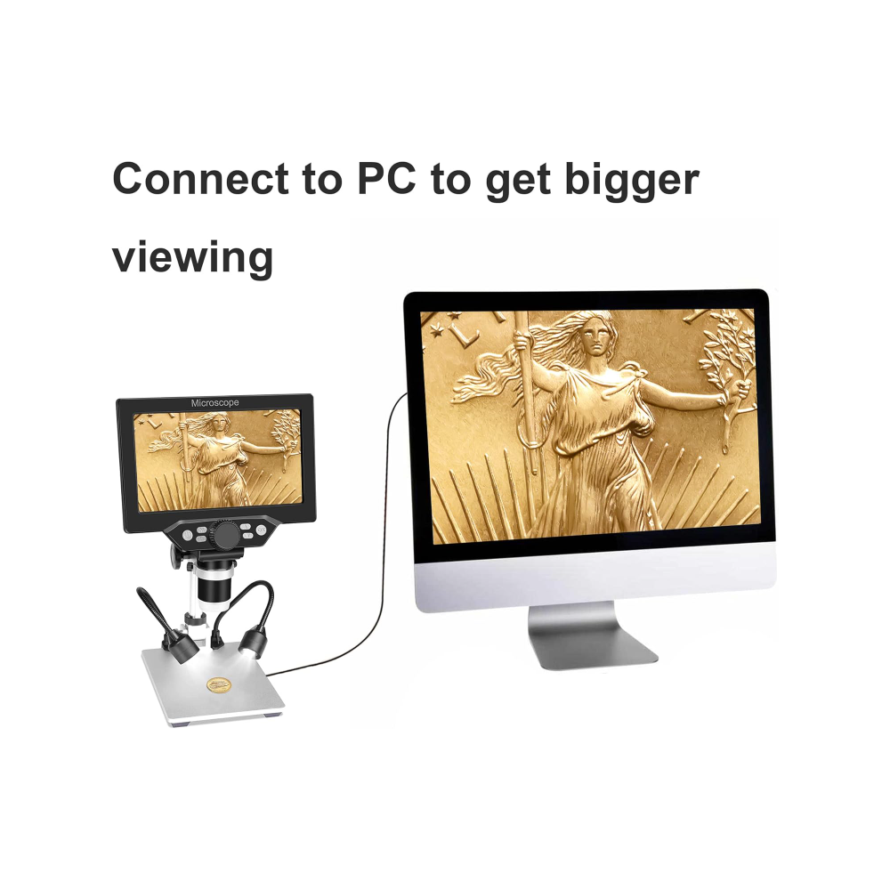Digital Microscope With Screen 7 Inch - Mikroskop cyfrowy LCD z USB, 7-calowy