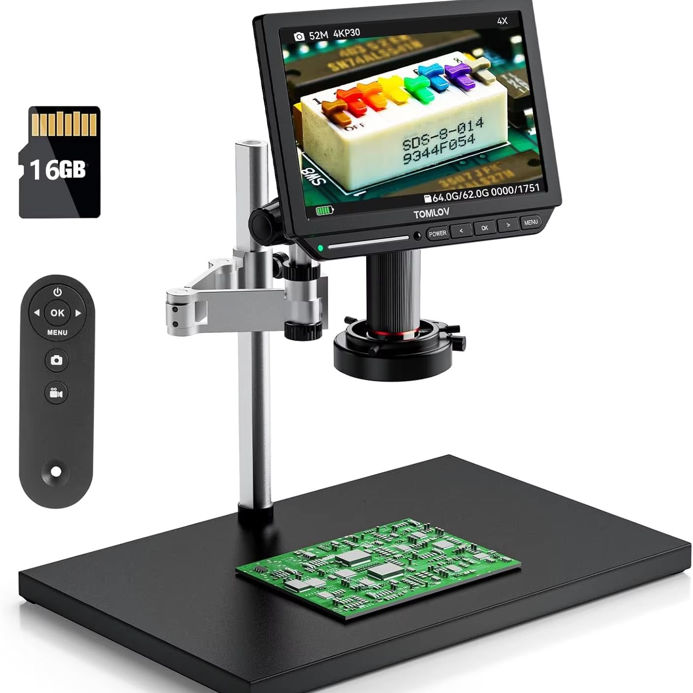 Digital Microscope 4K Hdmi 2000X - Mikroskop cyfrowy TOMLOV 4K HDMI 2000X