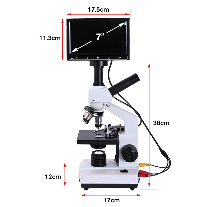 Profesjonalny mikroskop biolog – Digital Microscope With Screen 7 Inch recenzja i cena