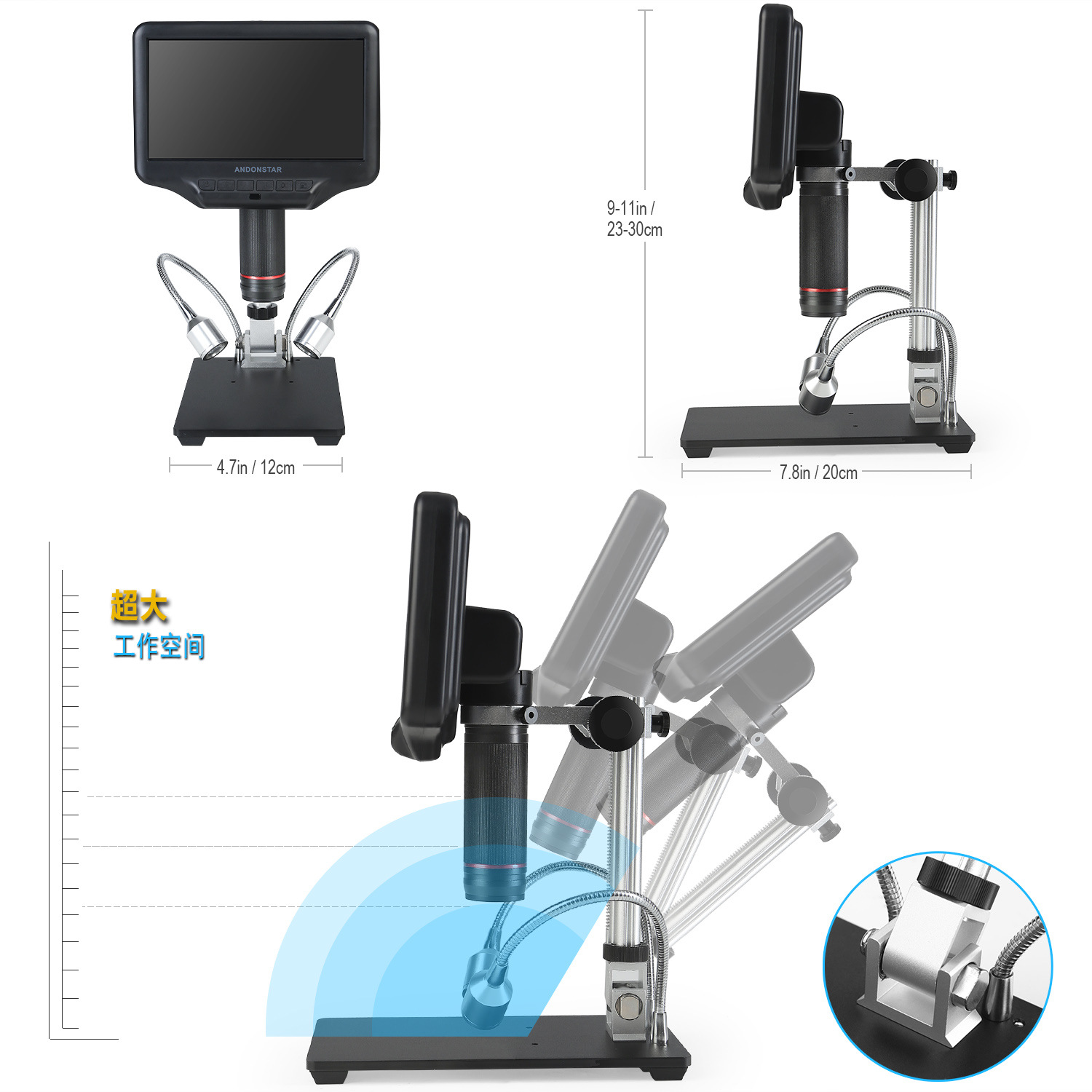 Mikroskop cyfrowy 3D z dużym e – Digital Microscope With Screen 7 Inch recenzja i cena