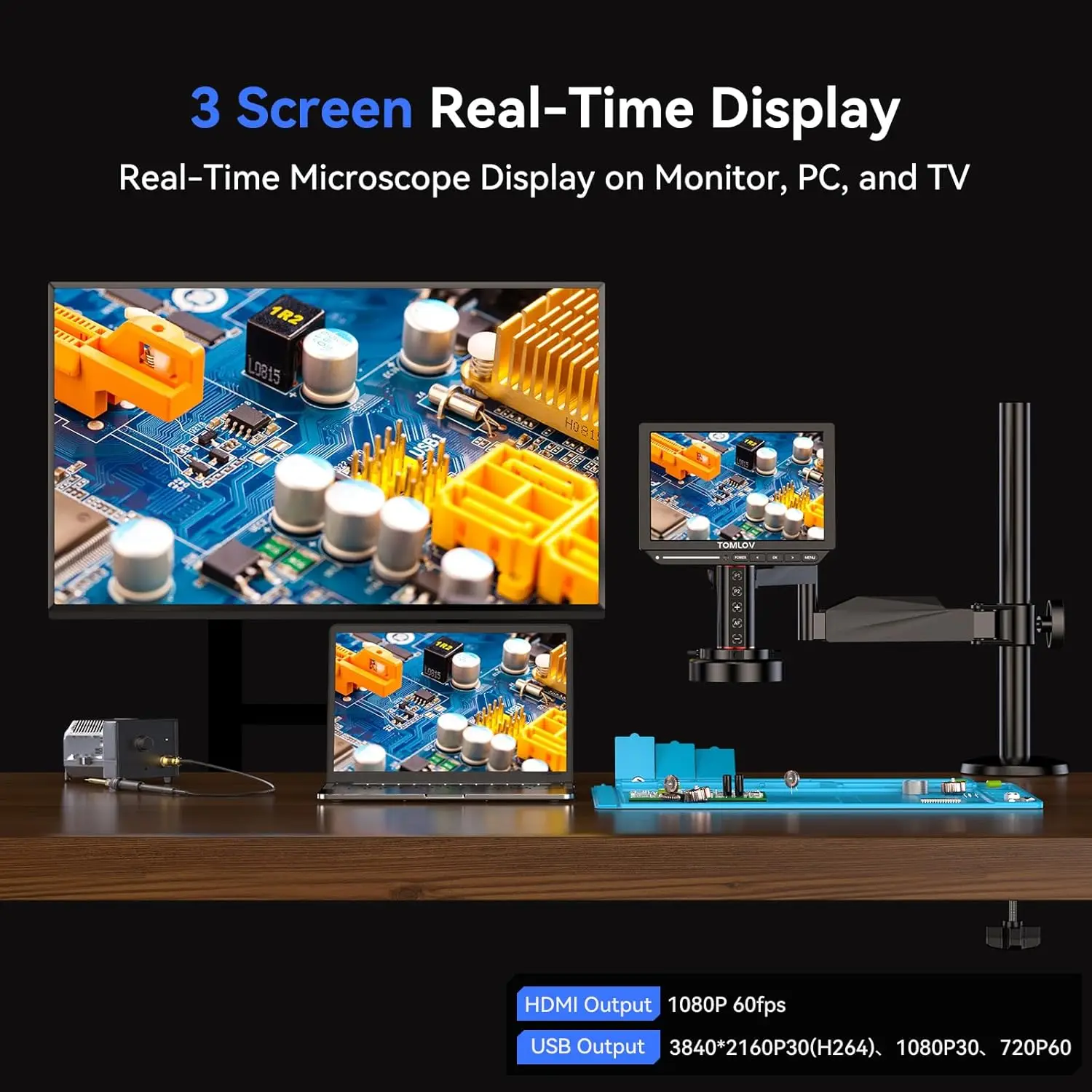 Mikroskop cyfrowy TOMLOV 4K z  – Digital Microscope 4K Hdmi 2000X recenzja i cena