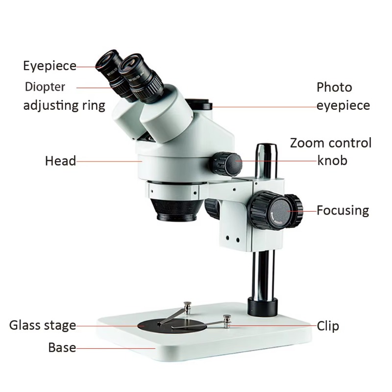 Mikroskop binokularny 7X-45X,  – Trinocular Stereo Microscope 7X-45X recenzja i cena