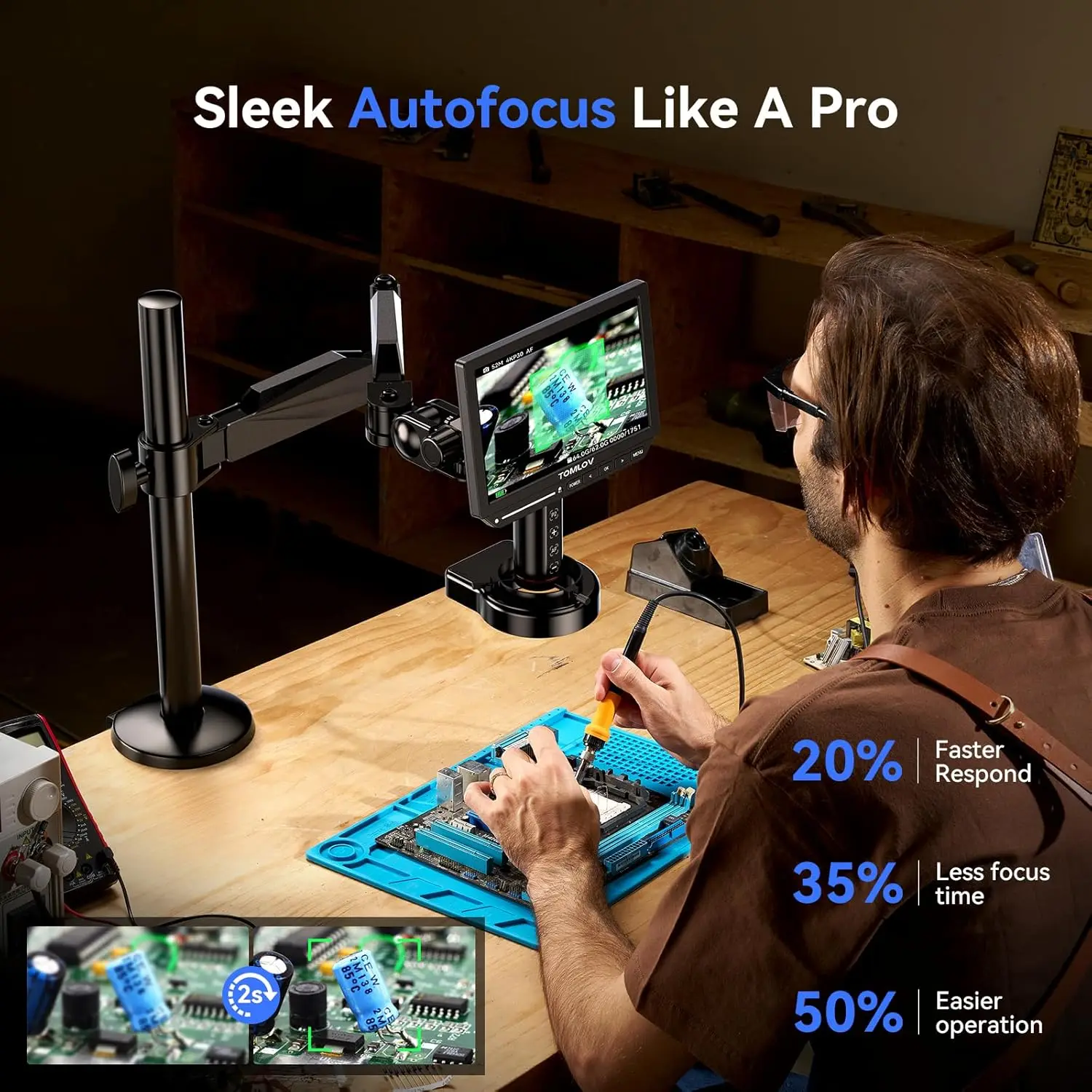 Mikroskop Cyfrowy TOMLOV TM4K- – Digital Microscope 4K Hdmi 2000X recenzja i cena