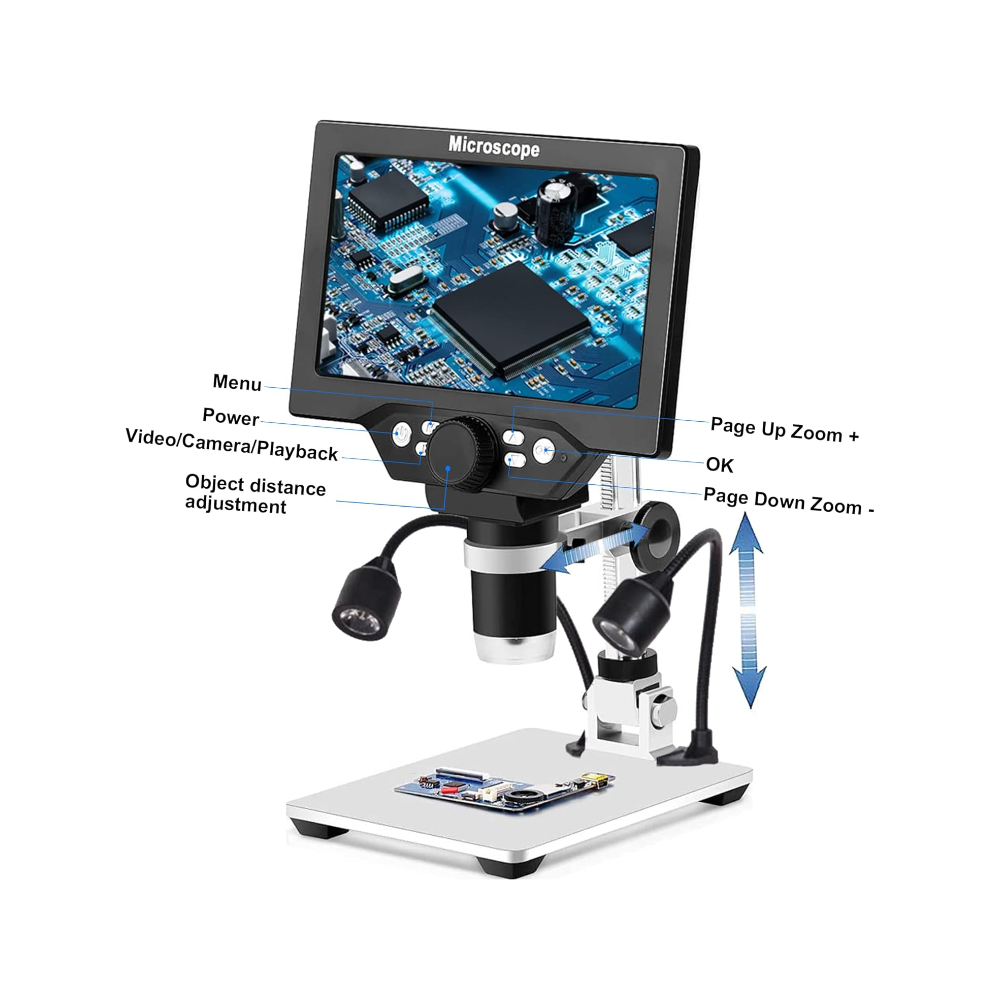 Mikroskop cyfrowy LCD z USB, 7 – Digital Microscope With Screen 7 Inch recenzja i cena