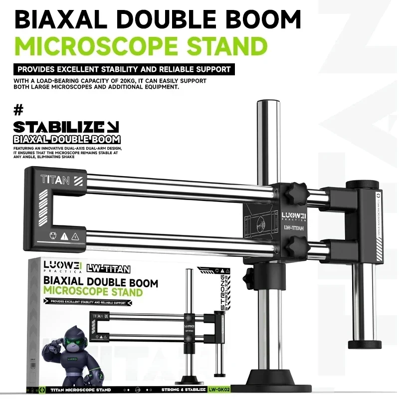 Stojak mikroskopowy dwuosiowy  – Microscope Boom Stand Articulating recenzja i cena